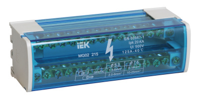 Шина на DIN-рейку в корпусе (кросс-модуль)ШНК 2*7 L+PEN IEK