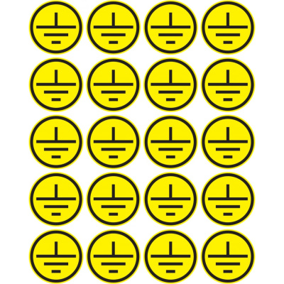 Знак наклейка "Заземлено" (100*200 мм) EKF