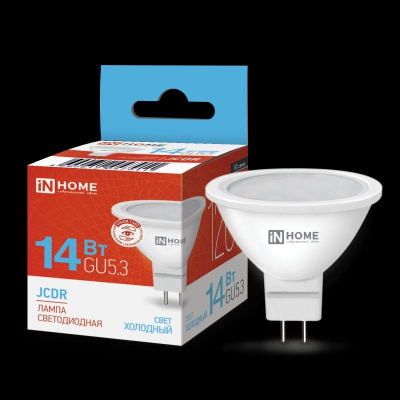 Лампа светодиодная LED-JCDR 14Вт 230В GU5.3 6500К IN HOME