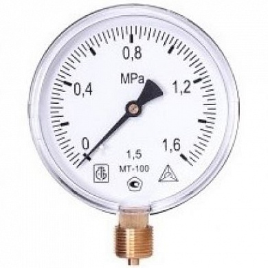 Манометр МТ-100 1.6 МПа(  G 1/2 дюймовая)
