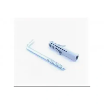 Крепёж для водонагревателя (крюк с дюбелем) диаметр 6 мм, длина 100 мм (белый цинк)