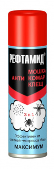 Репеллент Рефтамид МАКСИМУМ АнтиМошка/Комар/Клещ 147 мл  (упк.24 шт.)