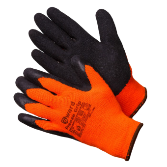 GWARD FREEZE GRIP Перчатки из акриловой пряжи с начесом, покрыты текстурированным латексом ОРАНЖЕВЫЕ