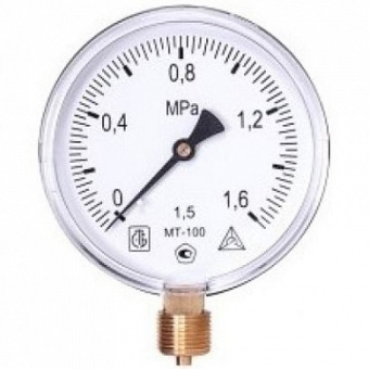 Манометр МТ-100 1.6 МПа(  G 1/2 дюймовая)