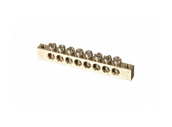 Шина PEN ноль-земля (6*9мм) 8 отверстий латунь крепеж по КРАЯМ  EKF