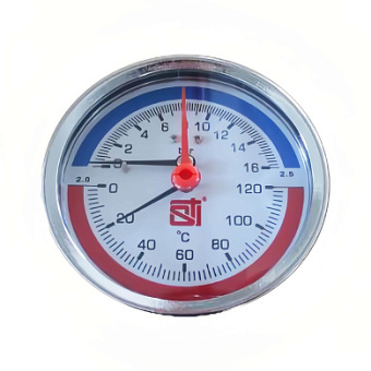 Термоманометр аксиальный STI ∅80 120°C 16 bar УП (G½")